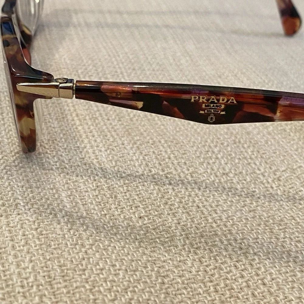 Prada Eyeglasses Frame VPR 15P Womens Cat Eye Tortoise Purple 53-16-135 RX